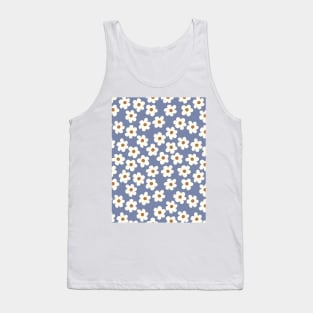 groovy retro y2k 2000s big flower power 1960s 60s 70s danish aesthetics coconut girl ditsy daisies vintage blue terracotta Tank Top